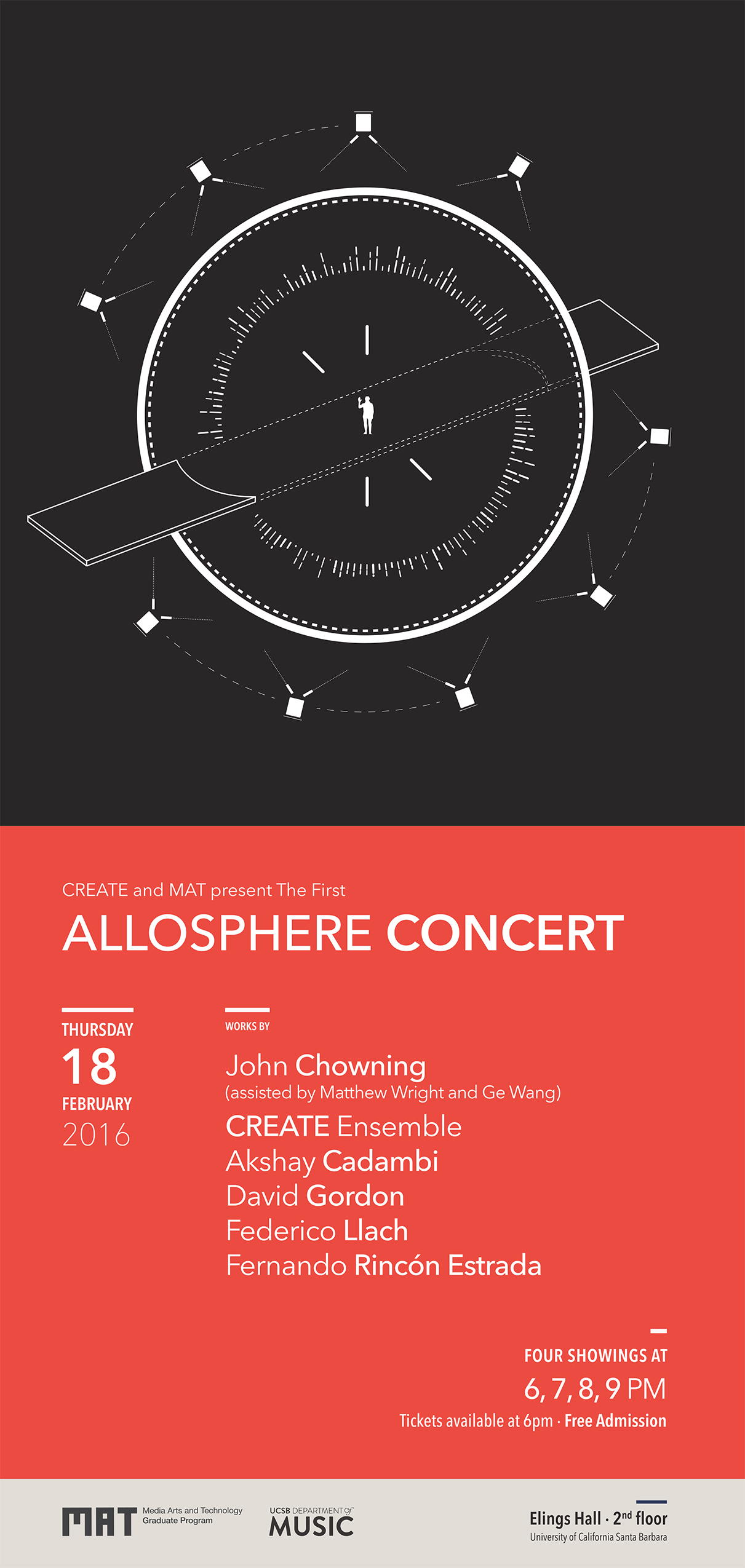 Poster for the first ever Allosphere concert.